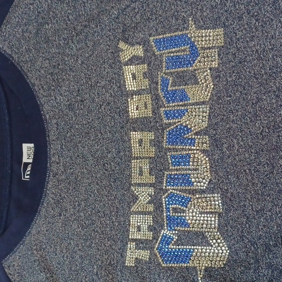 New Era Tampa Bay Blue Sparkle Crunch TShirt L - Picture 7 of 8